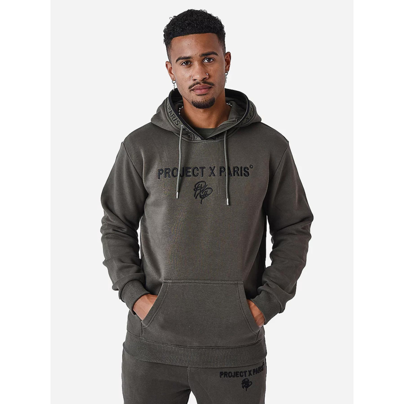 Sweat à capuche logoté vert homme - Project x Paris