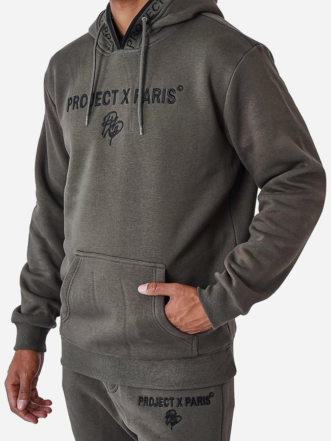Sweat à capuche logoté vert homme - Project x Paris