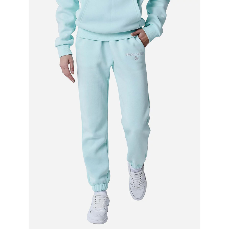 Pantalon jogging à élastique logoté turquoise homme - Project X Paris