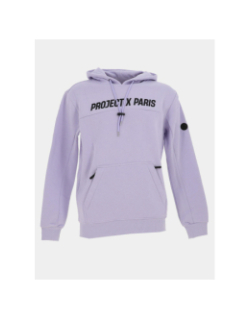 Sweat à capuche à logo relief violet homme - Project X Paris