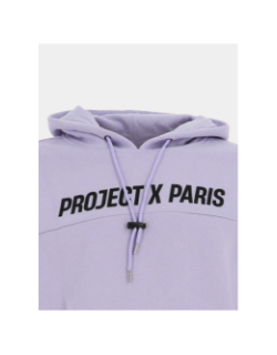 Sweat à capuche à logo relief violet homme - Project X Paris