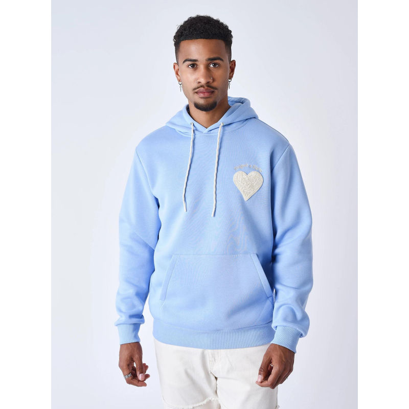 Sweat à capuche wicker heart bleu homme - Project X Paris
