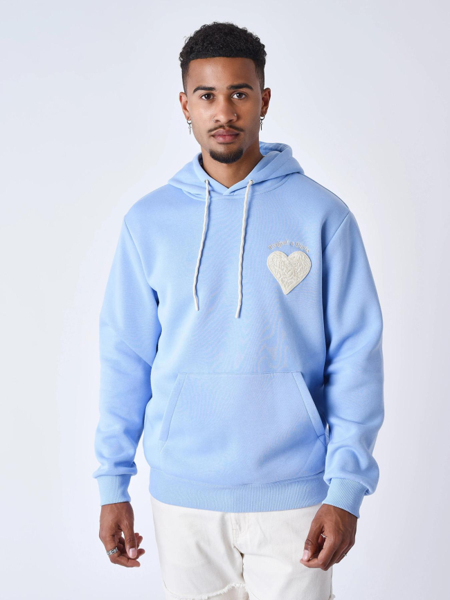 Sweat à capuche wicker heart bleu homme - Project X Paris