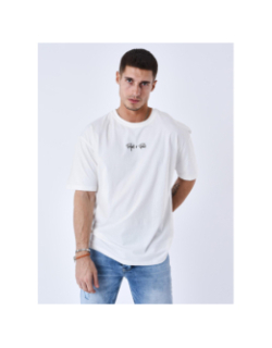 T-shirt à petit logo signature brodé blanc homme - Project X Paris