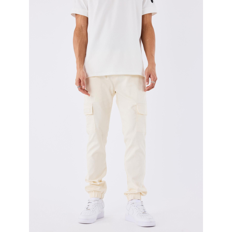 Pantalon cargo à taille élastique écru homme - Project X Paris