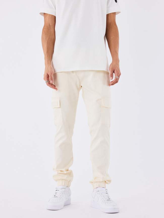 Pantalon cargo à taille élastique écru homme - Project X Paris