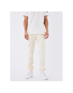 Pantalon cargo à taille élastique écru homme - Project X Paris