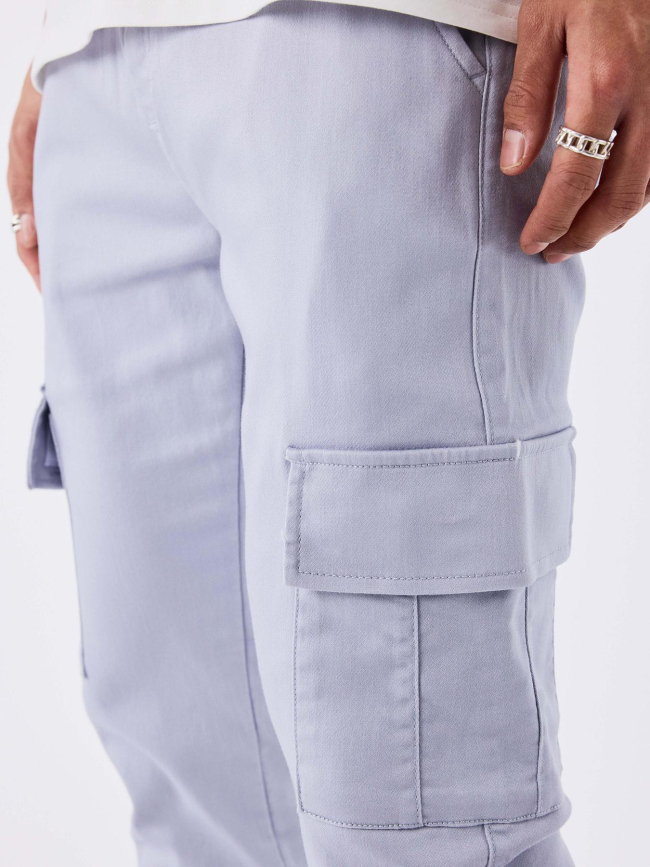 Pantalon cargo à taille élastique gris clair - Project X Paris