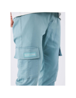 Pantalon cargo à taille élastique bleu vert homme - Project X Paris