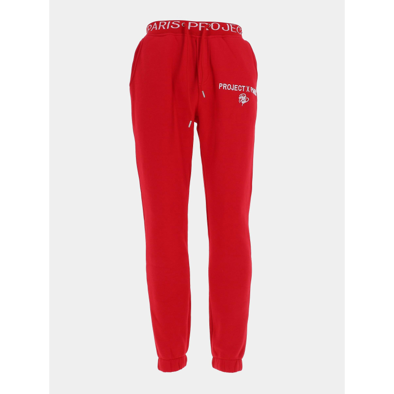 Pantalon jogging à élastique logoté rouge homme - Project X Paris