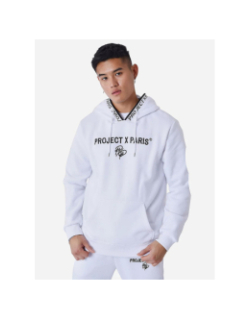 Sweat à capuche logoté blanc homme - Project X Paris
