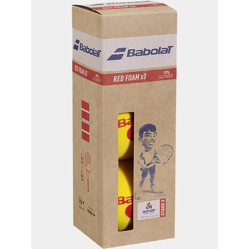 Pack de 3 balles de tennis en mousse red foam jaune - Babolat