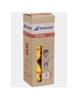 Pack de 3 balles de tennis en mousse red foam jaune - Babolat