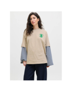 T-shirt à manches courtes jxmillow beige femme - JJXX