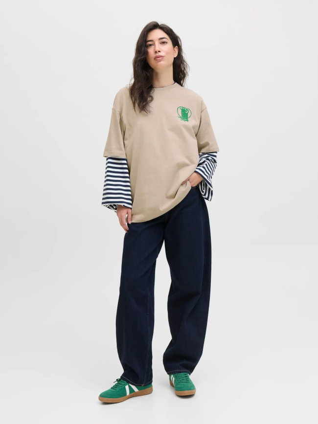 T-shirt à manches courtes jxmillow beige femme - JJXX