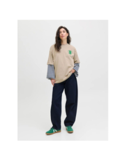 T-shirt à manches courtes jxmillow beige femme - JJXX