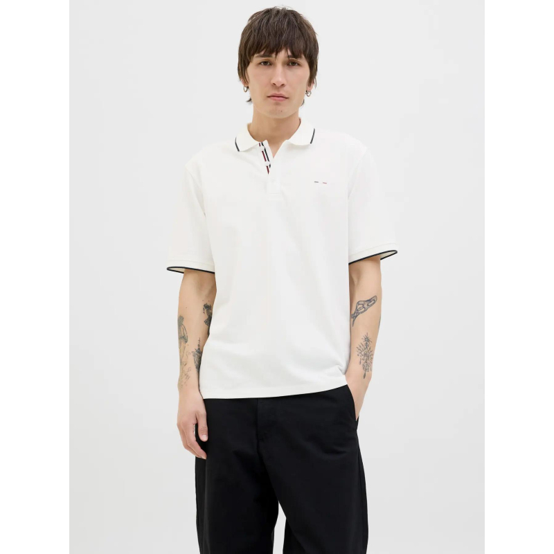 Polo à manches courtes jprblualves blanc homme - Jack & Jones