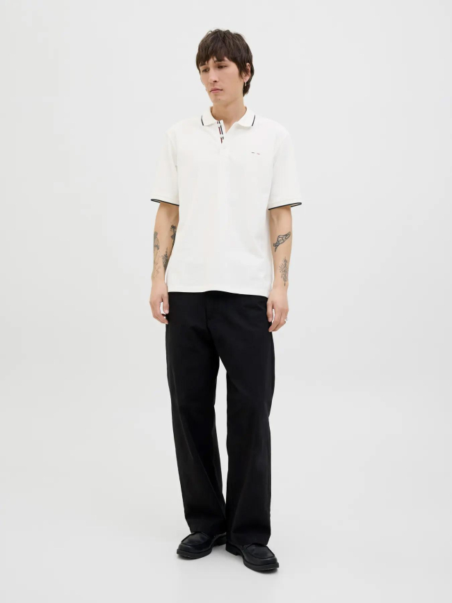 Polo à manches courtes jprblualves blanc homme - Jack & Jones