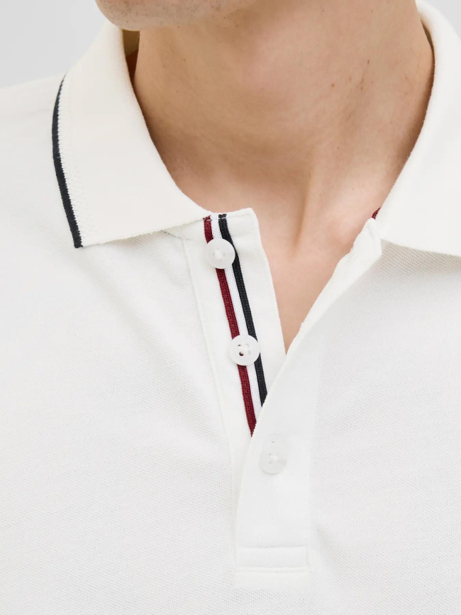 Polo à manches courtes jprblualves blanc homme - Jack & Jones