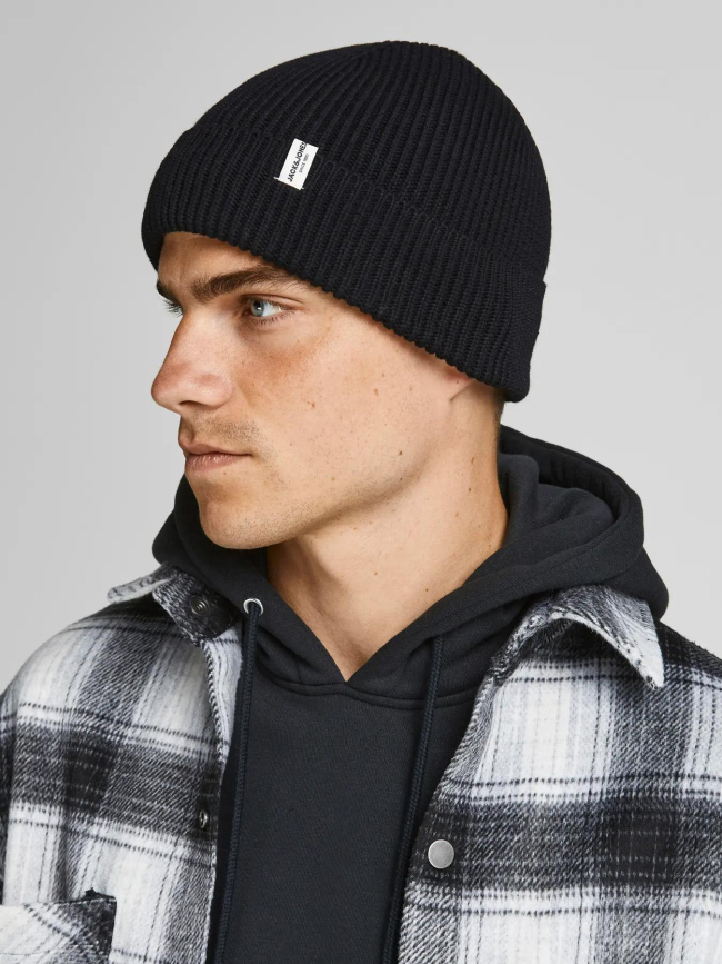 Bonnet en coton jacbrink noir homme - Jack & Jones