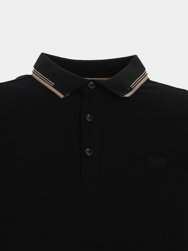 Polo à manches longues basick noir homme - Sun Valley