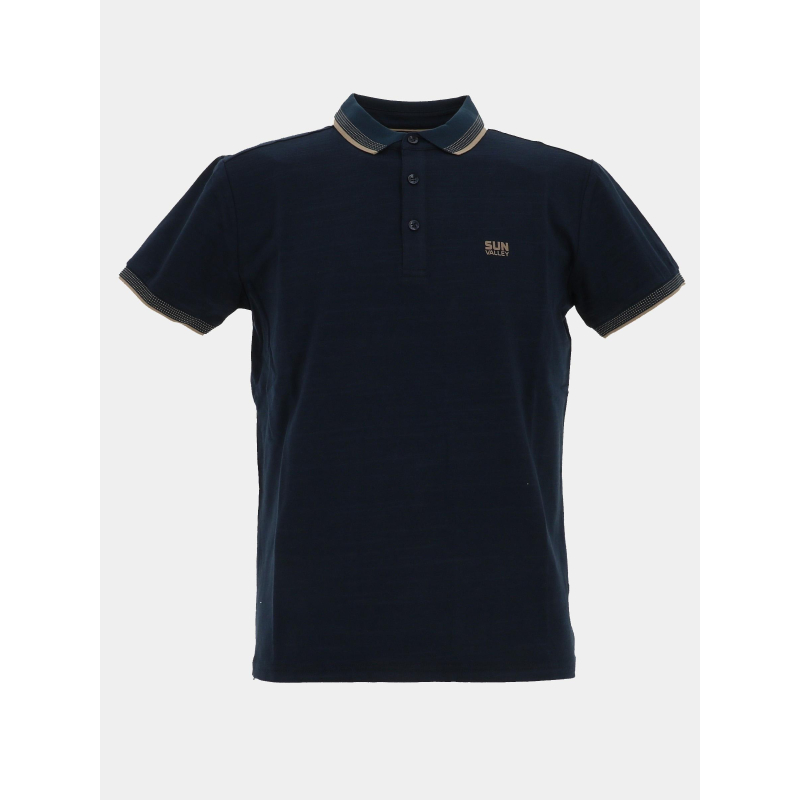 Polo stretch à manches courtes beely bleu marine homme - Sun Valley