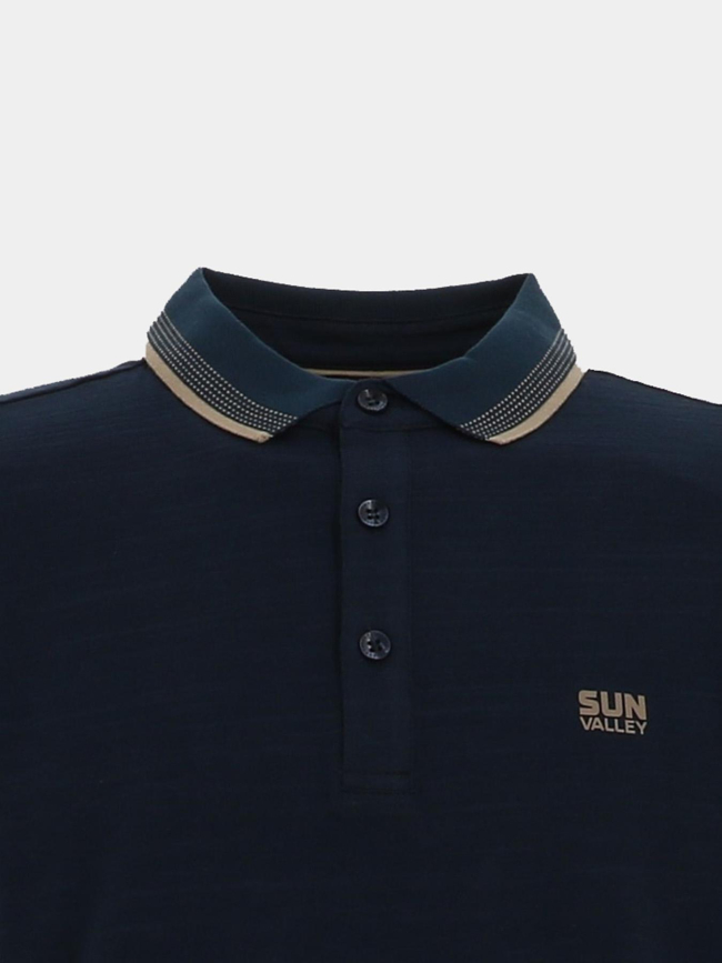 Polo stretch à manches courtes beely bleu marine homme - Sun Valley