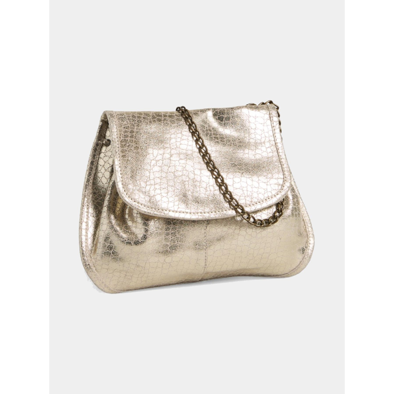 Sac bandoulière en cuir brillant pcjulia doré femme - Pieces