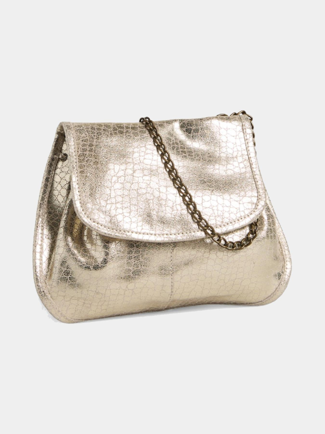 Sac bandoulière en cuir brillant pcjulia doré femme - Pieces