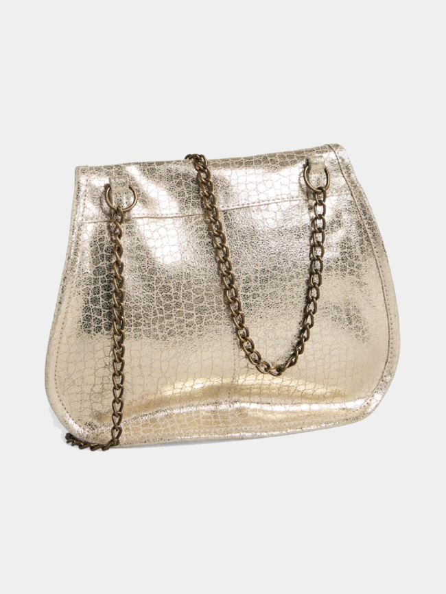 Sac bandoulière en cuir brillant pcjulia doré femme - Pieces