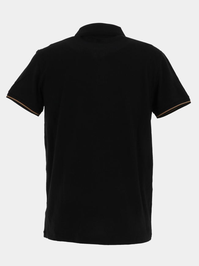 Polo à col zippé galine noir homme - Benson & Cherry
