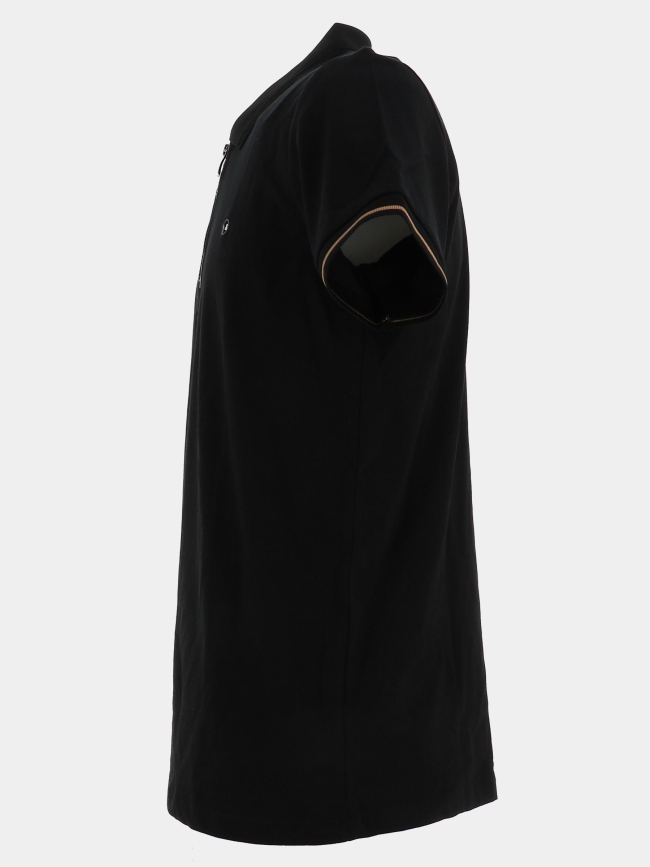 Polo à col zippé galine noir homme - Benson & Cherry