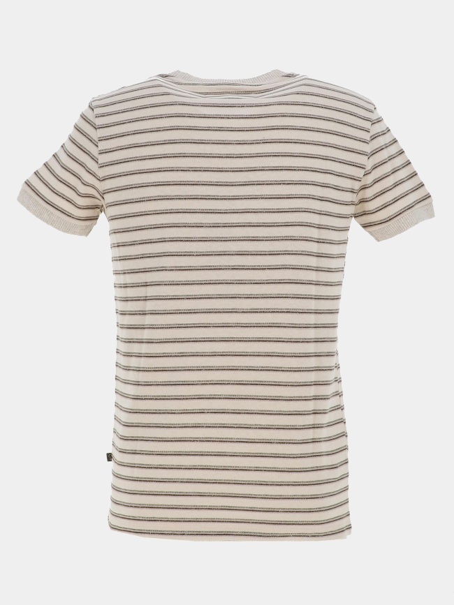 T-shirt signature rayé takara beige homme - Benson & Cherry