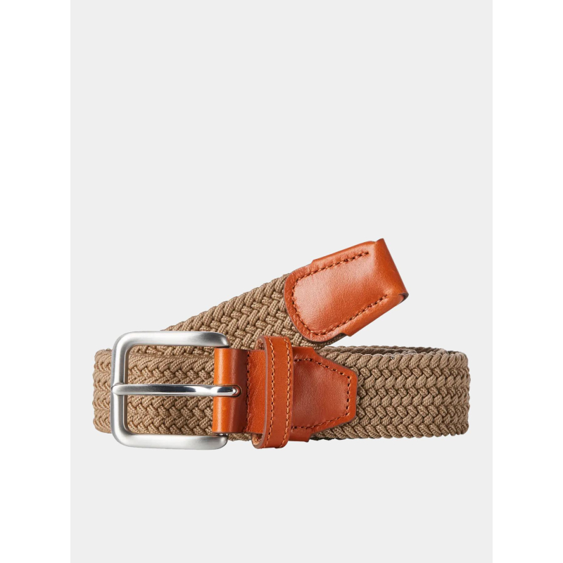 Ceinture tressée stretch spring marron homme - Jack & Jones