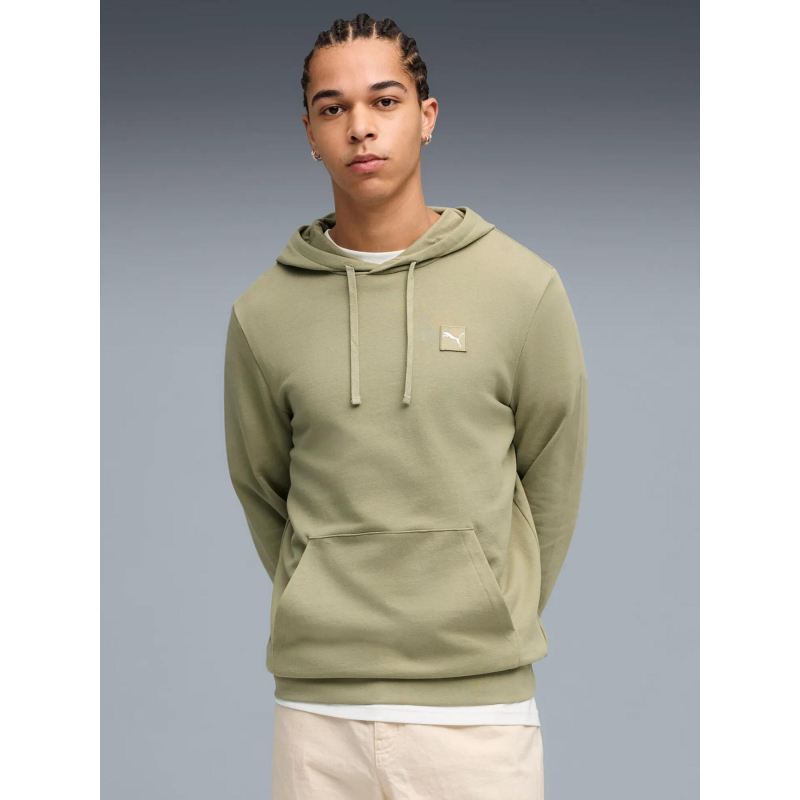 Sweat à capuche ess elevated kaki homme - Puma