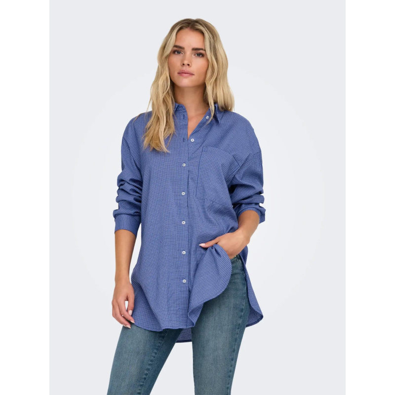 Chemise à carreaux onlmaggie bleu femme - Only