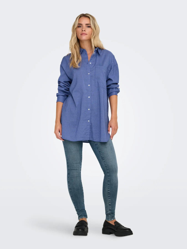 Chemise à carreaux onlmaggie bleu femme - Only