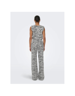 Jean zébré taille haute wide leg fit onlhope gris femme - Only