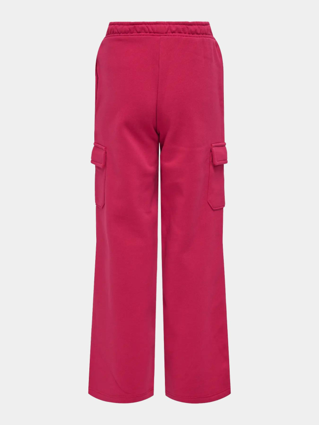 Pantalon jogging cargo wide leg koganna rose fille - Only