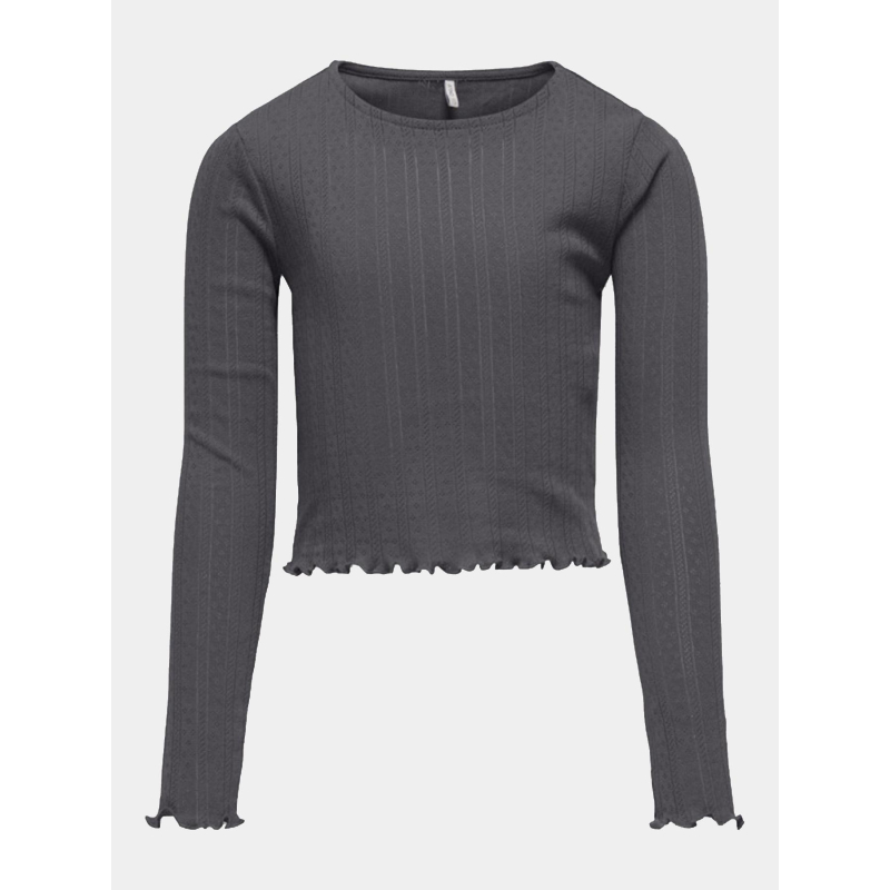 T-shirt à détails ondulés kogcarlotta gris fille - Only