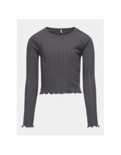 T-shirt à détails ondulés kogcarlotta gris fille - Only