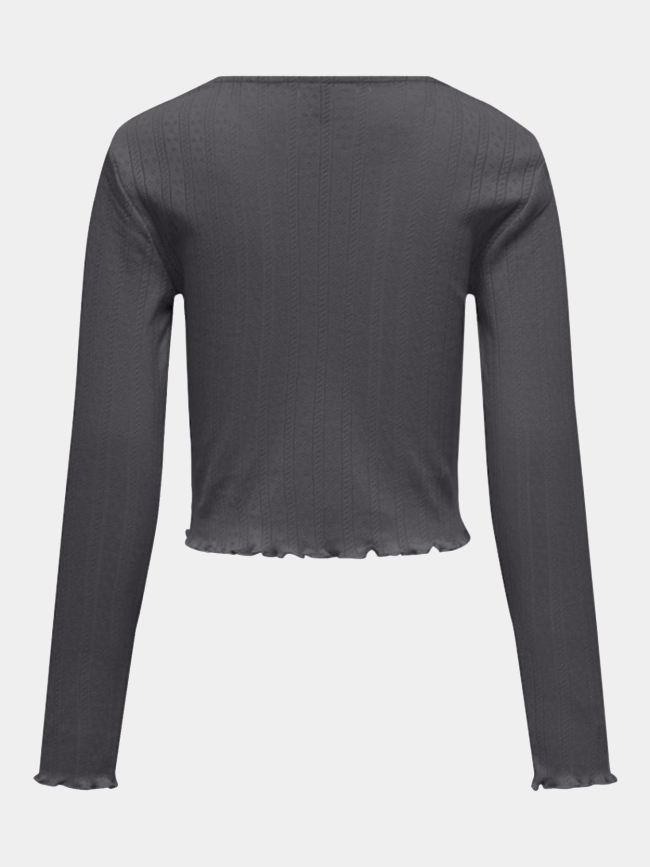 T-shirt à détails ondulés kogcarlotta gris fille - Only