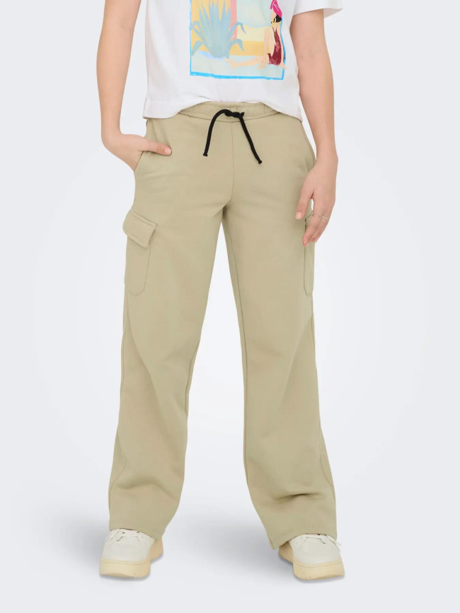 Pantalon jogging cargo wide leg koganna beige fille - Only