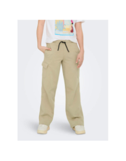 Pantalon jogging cargo wide leg koganna beige fille - Only