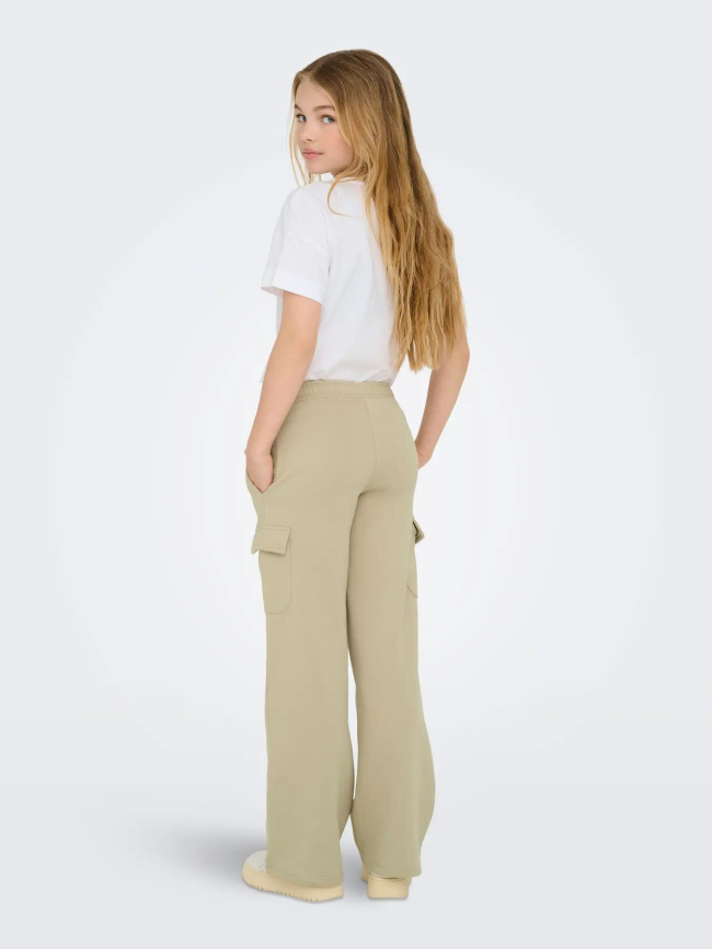 Pantalon jogging cargo wide leg koganna beige fille - Only