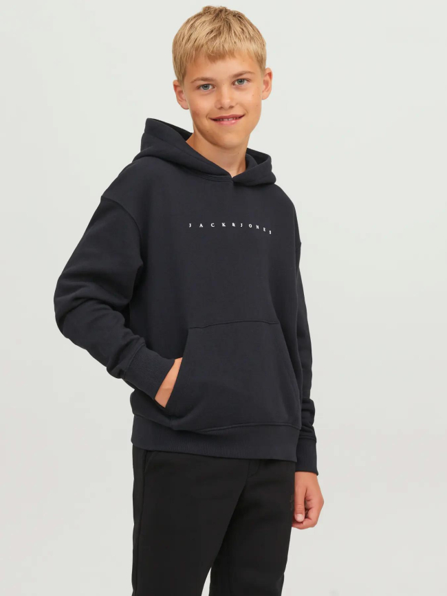 Sweat à capuche jjestar noir garçon - Jack & Jones