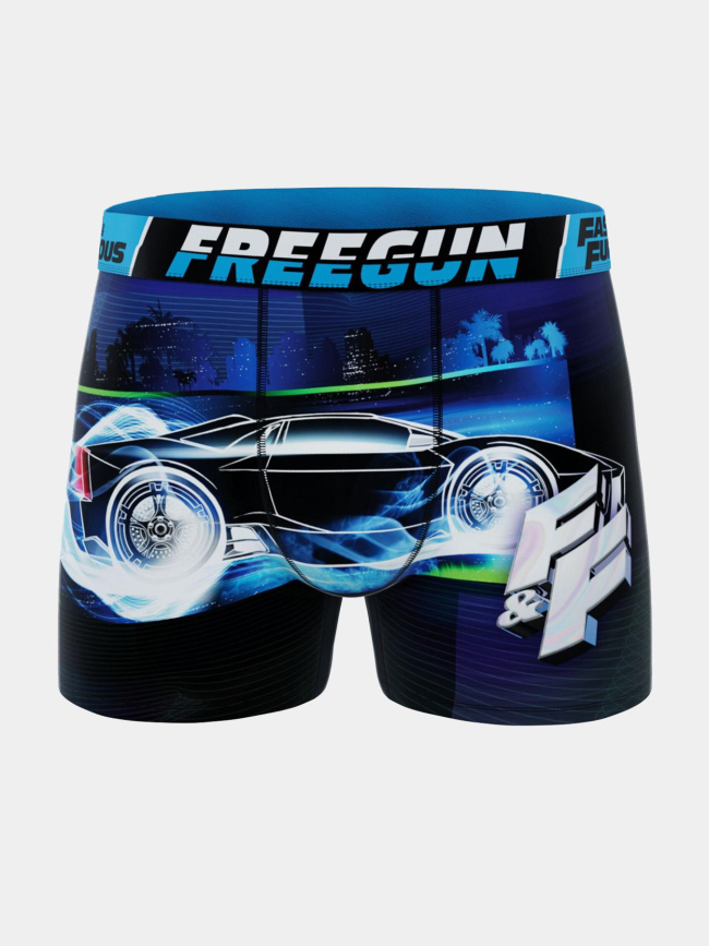 Boxer en microfibre fast and furious bleu homme - Freegun