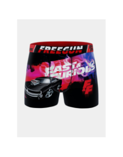 Boxer en microfibre fast and furious noir et rouge homme - Freegun
