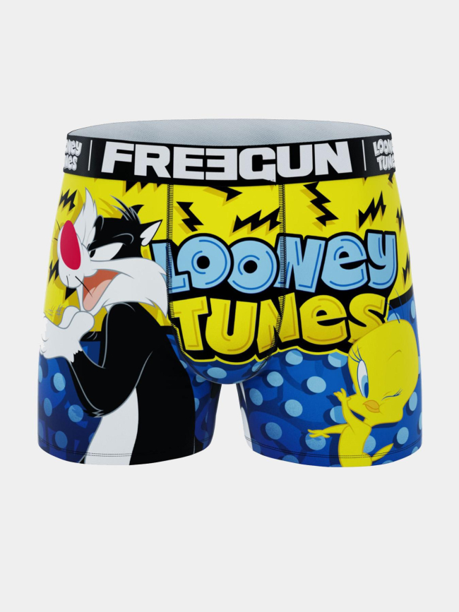 Boxer en microfibre looney tunes jaune homme - Freegun