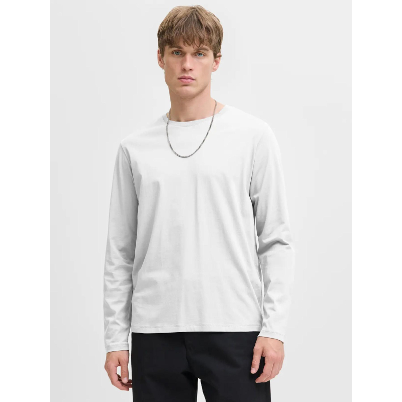 T-shirt à manches longues jjeorganic blanc homme - Jack & Jones